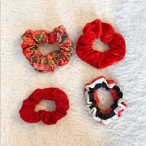 red scrunchie set